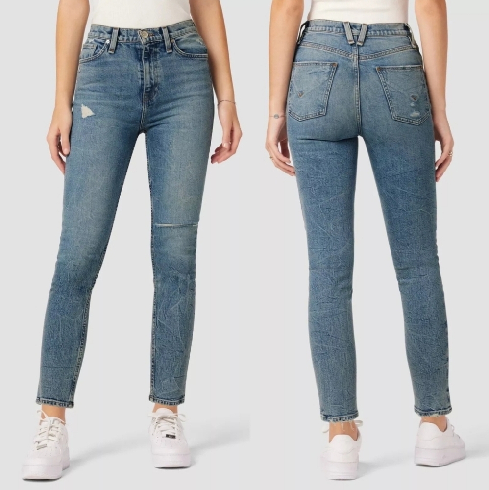 Hudson Women Harlow Ultra High Rise Cigarette Ankle Jean Size 25 NWOT Distressed